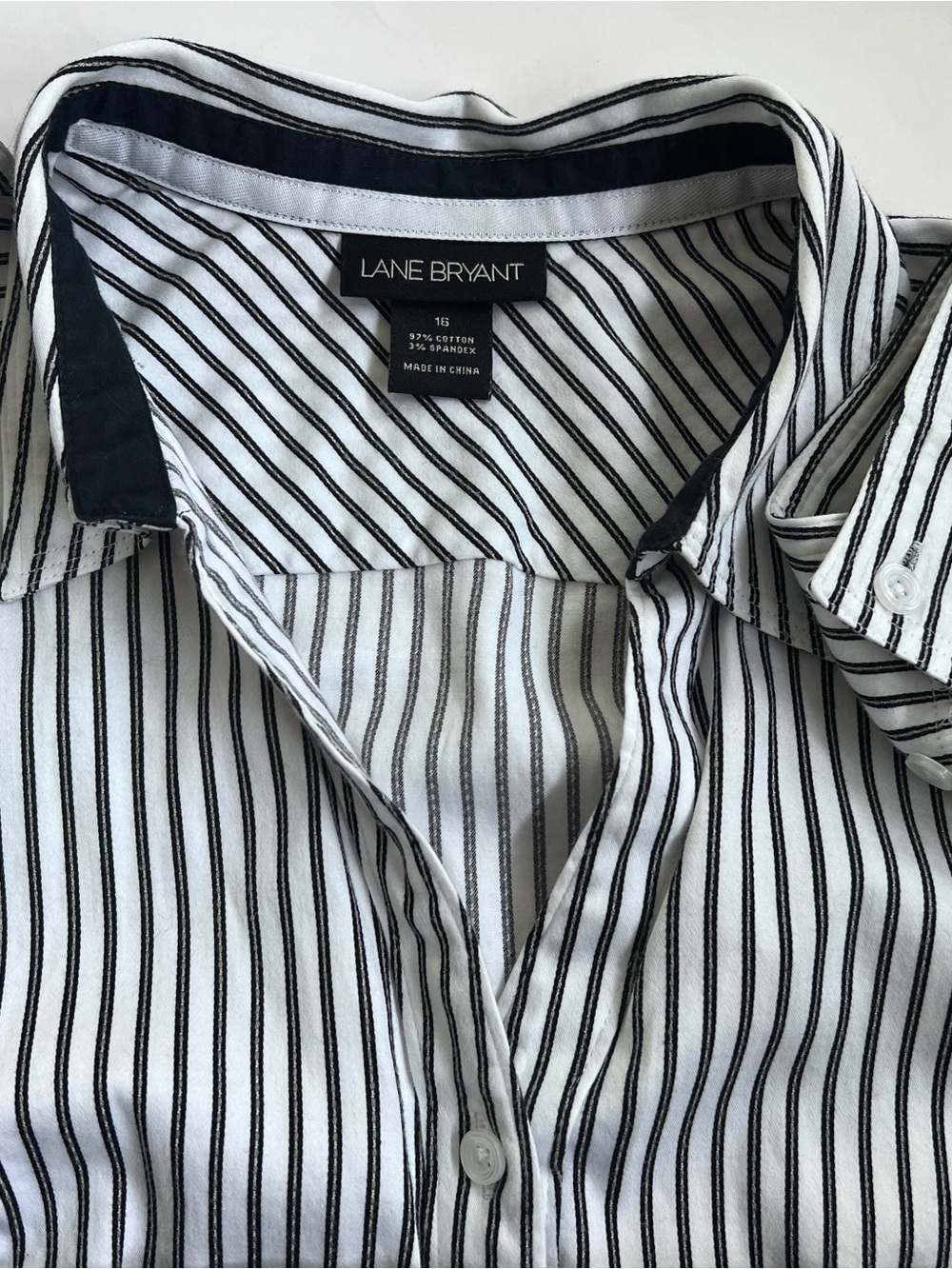 Lane Bryant preppy striped long sleeves blouse size 16 - Picture 4 of 7